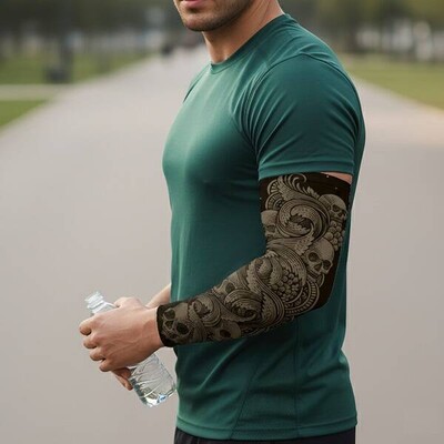  - Hard Kuru Kafa Desenli Motorcu Kol Çorabı