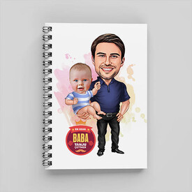 Harika Baba ve Bebeği Karikatürlü Defter - Thumbnail