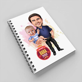 Harika Baba ve Bebeği Karikatürlü Defter - Thumbnail