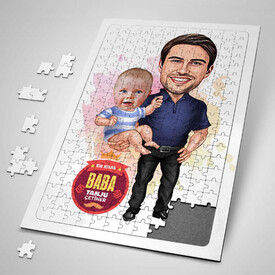  - Harika Baba ve Bebeği Karikatürlü Puzzle