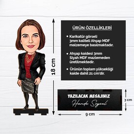 Harika Kadın Karikatürlü Biblo - Thumbnail