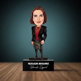  - Harika Kadın Karikatürlü Biblo