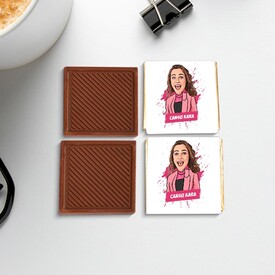 Harika Kadın Karikatürlü Çikolata Kutusu - Thumbnail