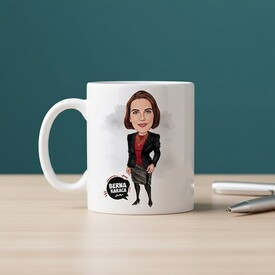 - Harika Kadın Karikatürlü Kupa Bardak