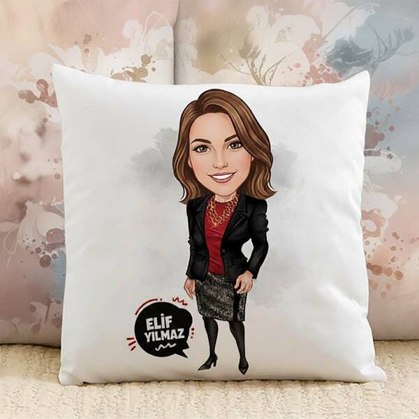 Harika Kadın Karikatürlü Yastık