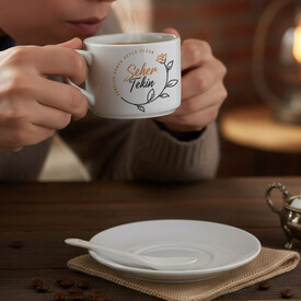 Harika Süslemeli Anneye Hediye Nescafe Fincanı - Thumbnail