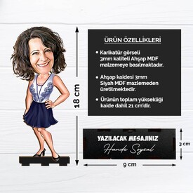 Havalı Hatun Karikatürlü Biblo - Thumbnail