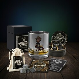  - Havalı Kovboy Karikatürlü Viski Kadehi Seti