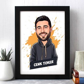 Havalı Sevgilim Karikatürlü Çerçeve - Thumbnail