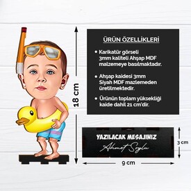 Havuz Kuşu Erkek Çocuk Karikatürlü Biblo - Thumbnail