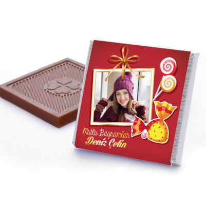 Hayırlı Bayramlar Mesajlı Bayram Çikolatası - Thumbnail
