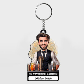  - Hediyelik - Erkek Barmen Karikatürlü Anahtarlık