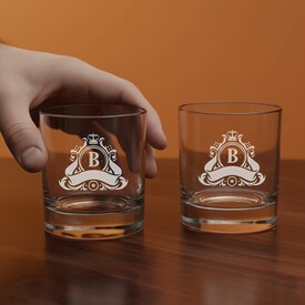  - Hediyelik İsim Baş Harfli İsimli İkili Viski Kadehi
