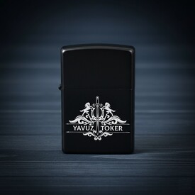  - Hediyelik Kişiye Özel Tasarım Metal Siyah Çakmak