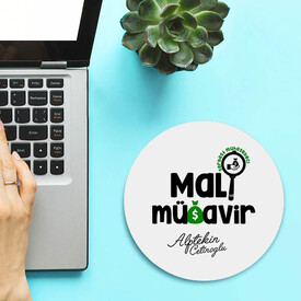 Hediyelik Mali Müşavir Temalı Yuvarlak Mousepad - Thumbnail