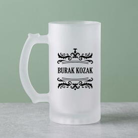  - Hediyelik Özel Desen İşlemeli Tasarım Bira Bardağı