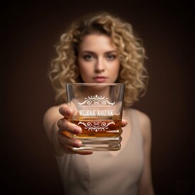 - Hediyelik Premium İsimli Elegan Viski Bardağı