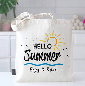 Hello Summer Tasarım Plaj Çantası - Thumbnail