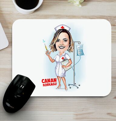  - Hemşireye Hediye Karikatürlü Mousepad