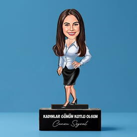  - Her Zaman Çalışkan Kadın Karikatürlü Biblo