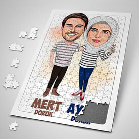  - Her Zaman Omuz Omuza Sevgilim Karikatürlü Puzzle