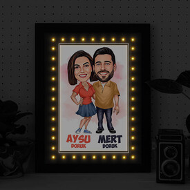 Her Zaman Yanındayım Karikatürlü Işıklı Tablo - Thumbnail