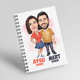 Her Zaman Yanındayım Sevgilim Karikatürlü Defter - Thumbnail