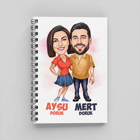 Her Zaman Yanındayım Sevgilim Karikatürlü Defter - Thumbnail