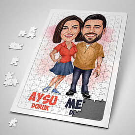  - Her Zaman Yanındayım Sevgilim Karikatürlü Puzzle