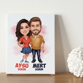 - Her Zaman Yanındayım Sevgilim Karikatürlü Tablo