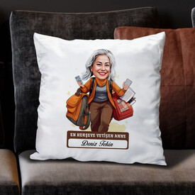  - Herşeye Yetişen Anne Karikatürlü Yastık
