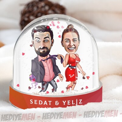 Hiçbir Yere Bırakmam Karikatürlü Kar Küresi - Thumbnail