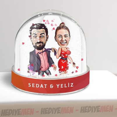 Hiçbir Yere Bırakmam Karikatürlü Kar Küresi - Thumbnail