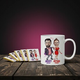  - Hiçbir Yere Bırakmam Karikatürlü Kupa ve Çikolata