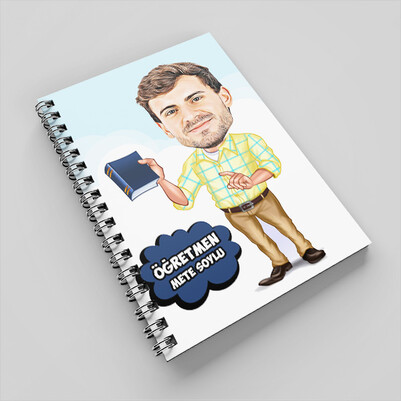 Hırslı Öğretmenim Karikatürlü Defter - Thumbnail