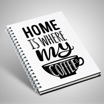 Home Is Where My Coffee Motto Defter - Thumbnail