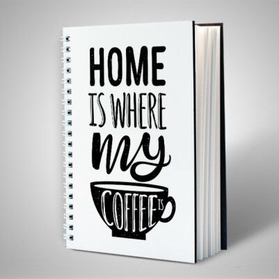 Home Is Where My Coffee Motto Defter - Thumbnail