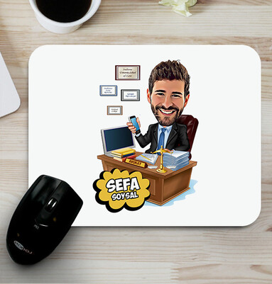  - Hukuk Bürosu Hediyesi Karikatürlü Mousepad