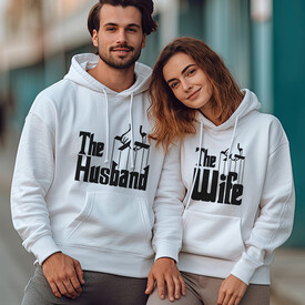 Husband And Wife Kapşonlu Sweatshirt - Thumbnail