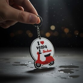  - I Love Vespa Motor İsme Özel Anahtarlık