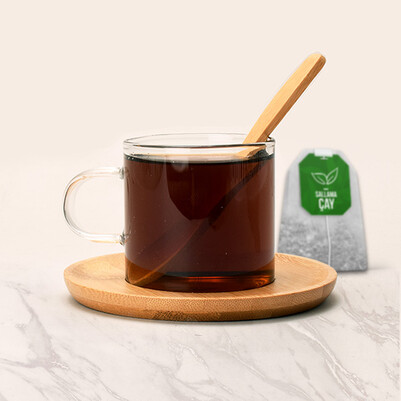 İki Harfli Cam Çay Fincanı - Thumbnail