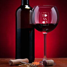 İki İsimli Tasarım Şarap Kadehi - Thumbnail