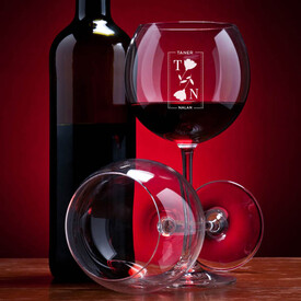 İki İsimli Tasarım Şarap Kadehi - Thumbnail