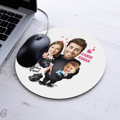 İlk Babalar Gününe Özel Karikatürlü Mousepad - Thumbnail