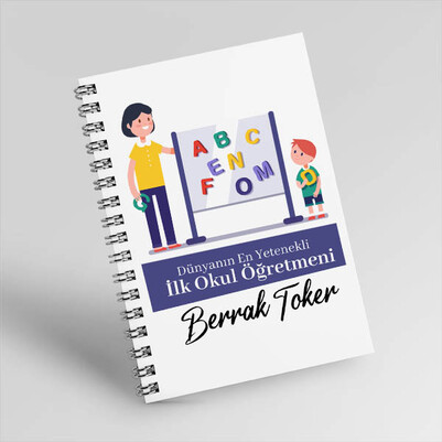 İlk Okul Öğretmeni Tasarımlı Defter - Thumbnail