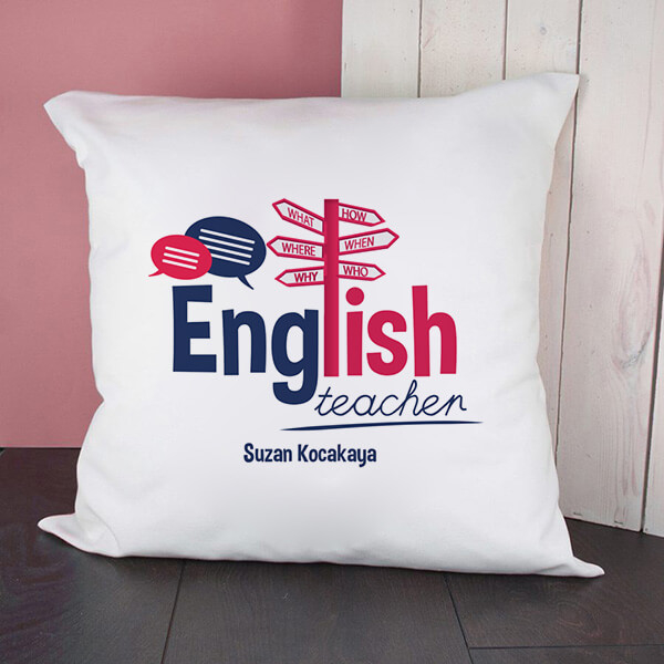 İngilizce Öğretmenine Hediye Kare Yastık