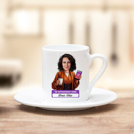 Instagramcı Anne Karikatürlü Kahve Fincanı - Thumbnail