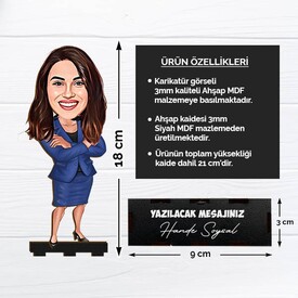 İş Kadını Kişiye Özel Karikatürlü Biblo - Thumbnail