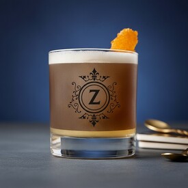  - İsim Baş Harfli Şık Vizon Deri Kaplama Viski Bardağı