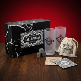  - İsim Baş Harfli Zarif Rakı Bardağı Seti Hediye Kutusu